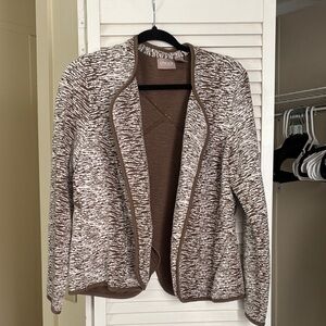 Chico's Textured Brown and Cream Cardigan